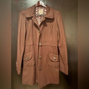 Tulle Brown Trench Coat